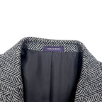 Harris Tweed x Stafford Tweed Tailored Jacket L Grey Wool CLASSIC FIT Made in Mexico