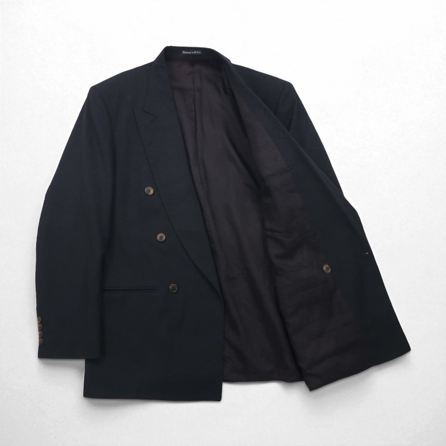 USA Vintage Blazer CELLINI Oversized Double-Breasted Blazer, Tailored Jacket, Size L, Peak Lapel, Made in USA