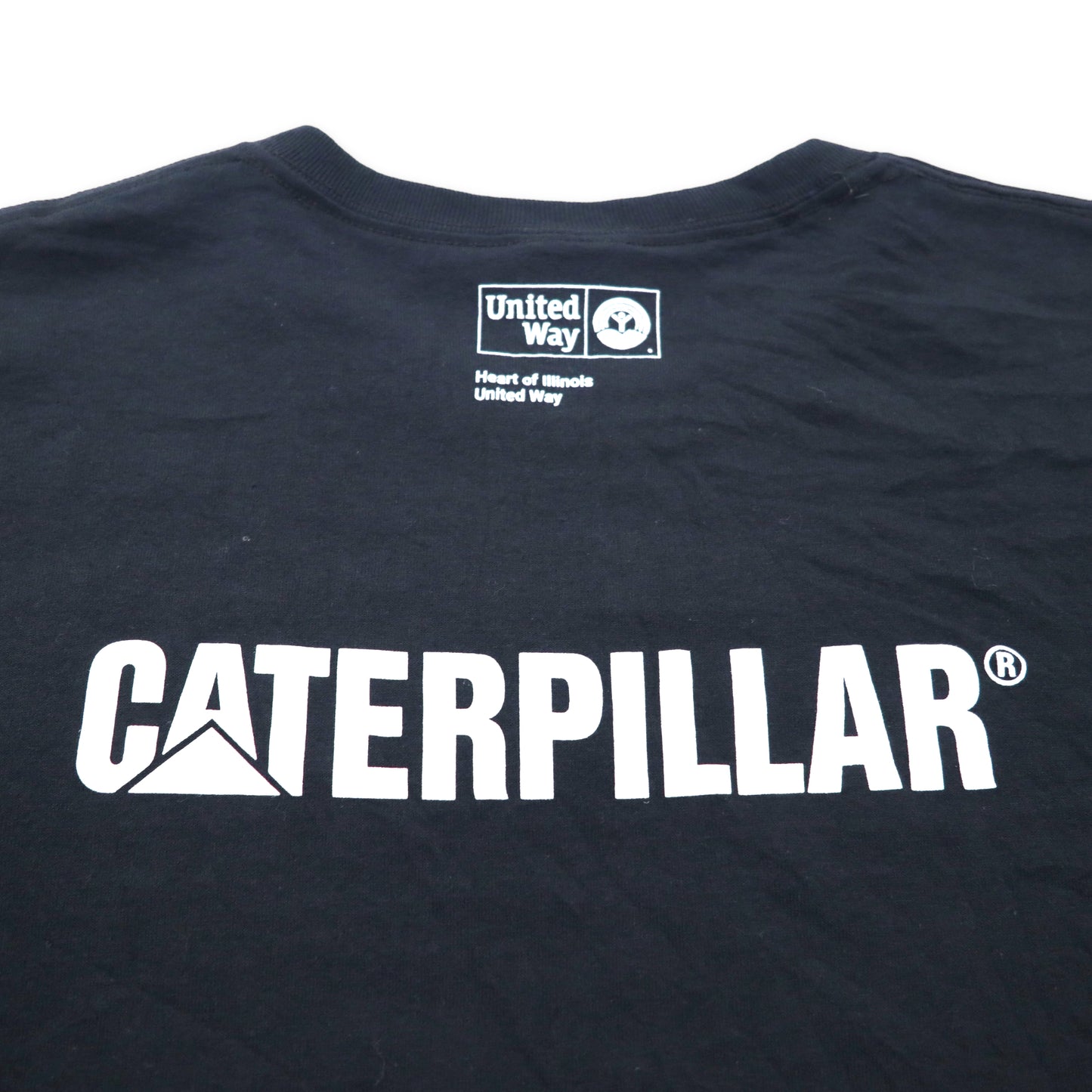 JERZEES 両面プリント Tシャツ XL ブラック コットン US企業 CATERPILLAR LIVE UNITED ビッグサイズ