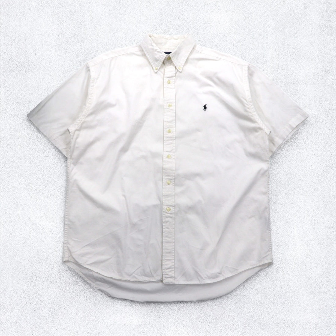 Ralph Lauren 90年代 BLAKE 半袖 オックスフォード ボタンダウンシャツ XL ホワイト スモールポニー刺繍