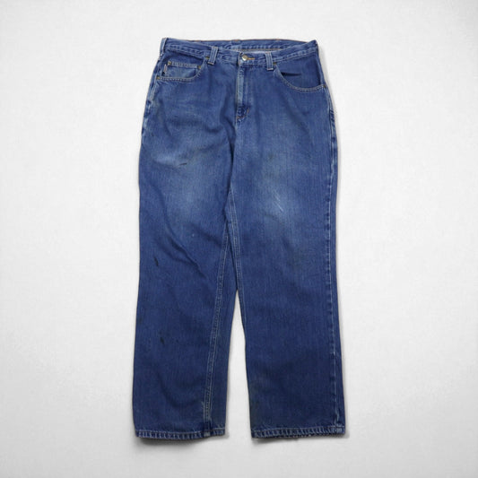 carhartt バギー リラックスフィット デニムパンツ ジーンズ L インディゴ テーパード 381ｰ83
