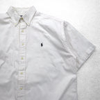 Ralph Lauren 90年代 BLAKE 半袖 オックスフォード ボタンダウンシャツ XL ホワイト スモールポニー刺繍