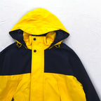 Eddie Bauer 90s EBTEK GORE-TEX Mountain Parka L Yellow Drawcord Detachable Hood