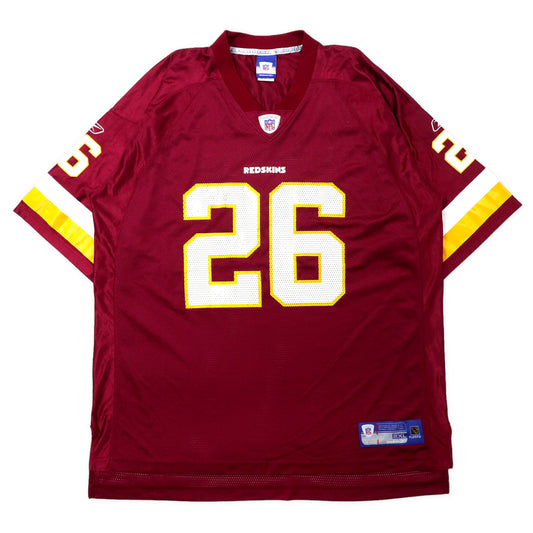 日本然リトテ-古着オンライン-Reebok NFL ゲームシャツ 2XL ボルドー ナイロン RED SKINS ナンバリング PORTIS ビッグサイズ-Reebok NFL Game Shirt 2XL BORDEAUX Nylon Red Skins Numbering Portis Big Size