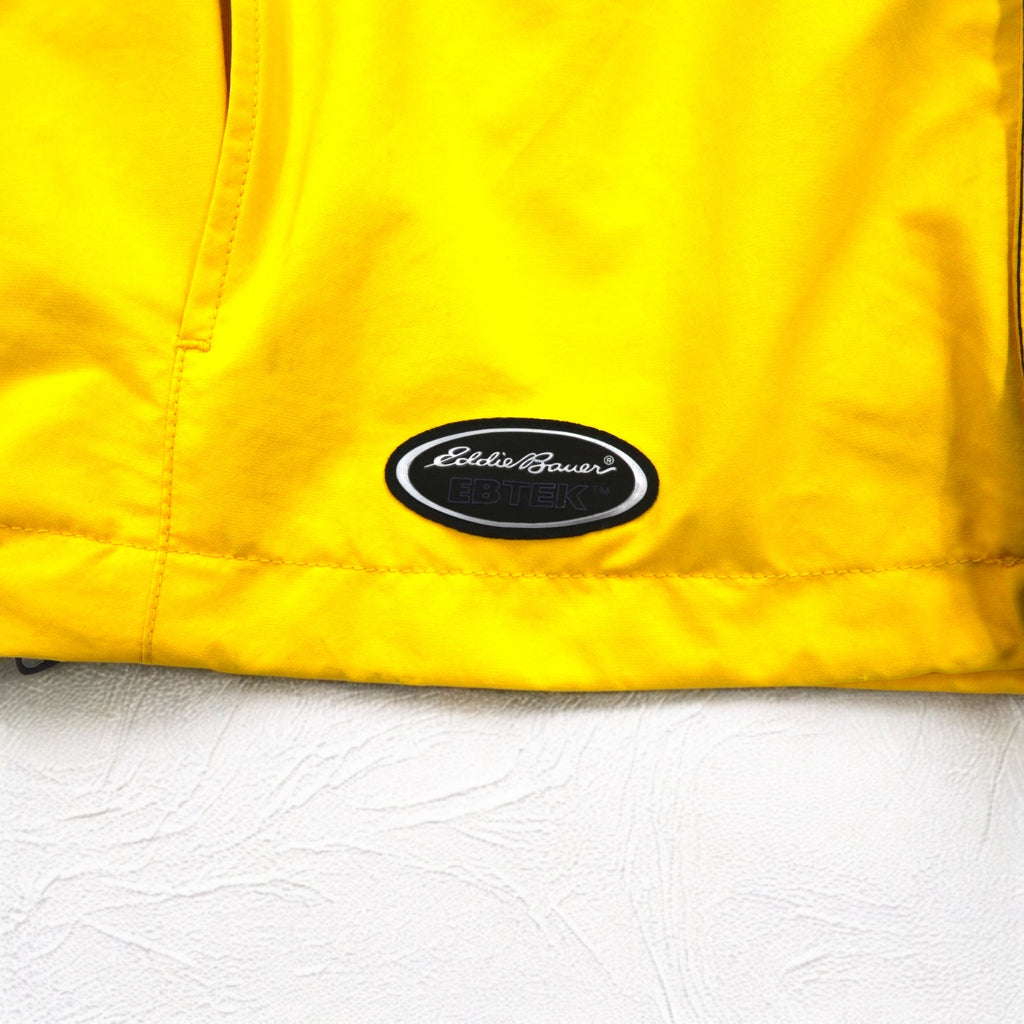 Eddie Bauer 90s EBTEK GORE-TEX Mountain Parka L Yellow Drawcord Detachable Hood