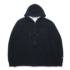 Champion Big Size Full Zip Hoodie 4XL Black One Point Logo Embroidery Made in Honduras