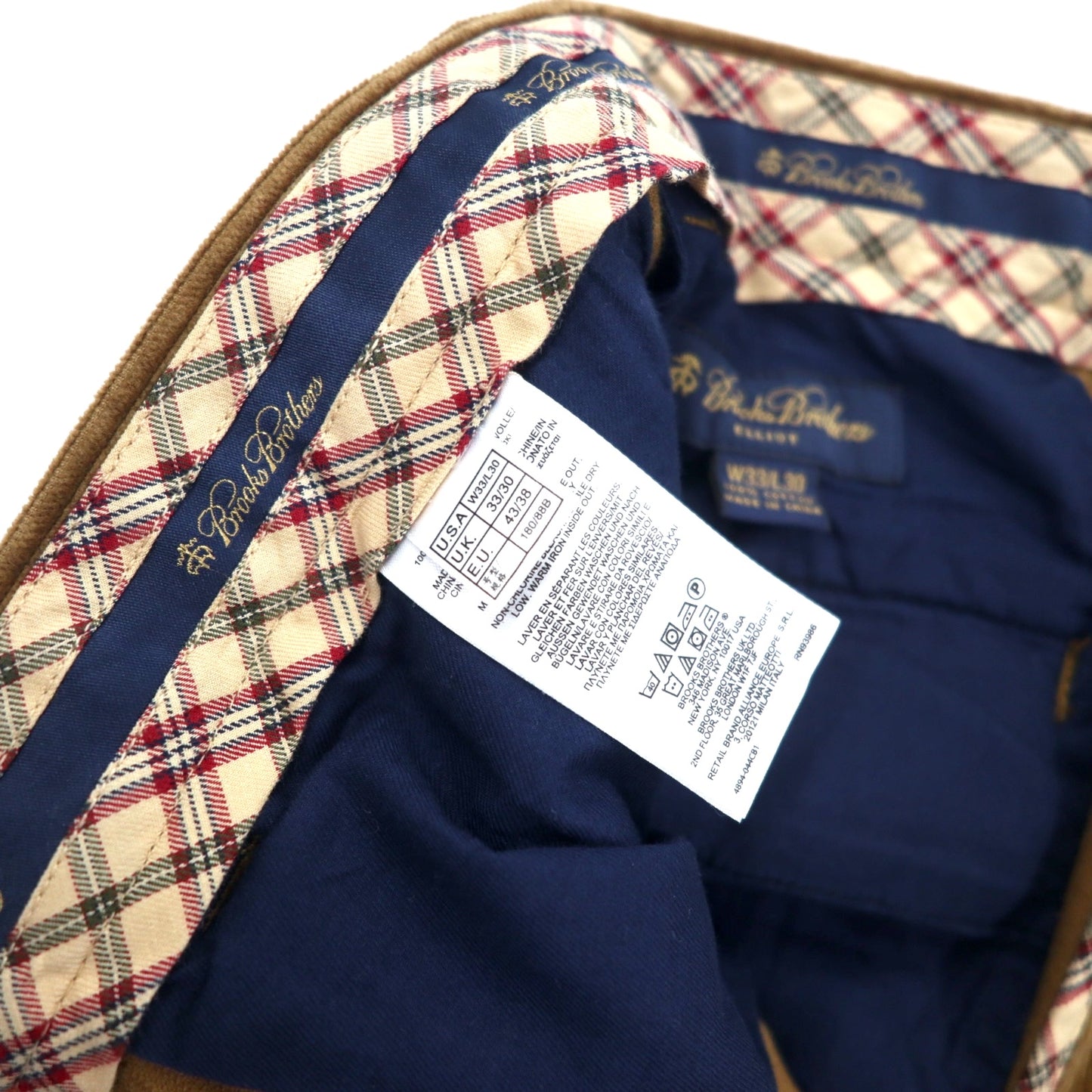 Brooks Brothers 2タック ワイド コーデュロイパンツ 33 ブラウン コットン ELLIOT