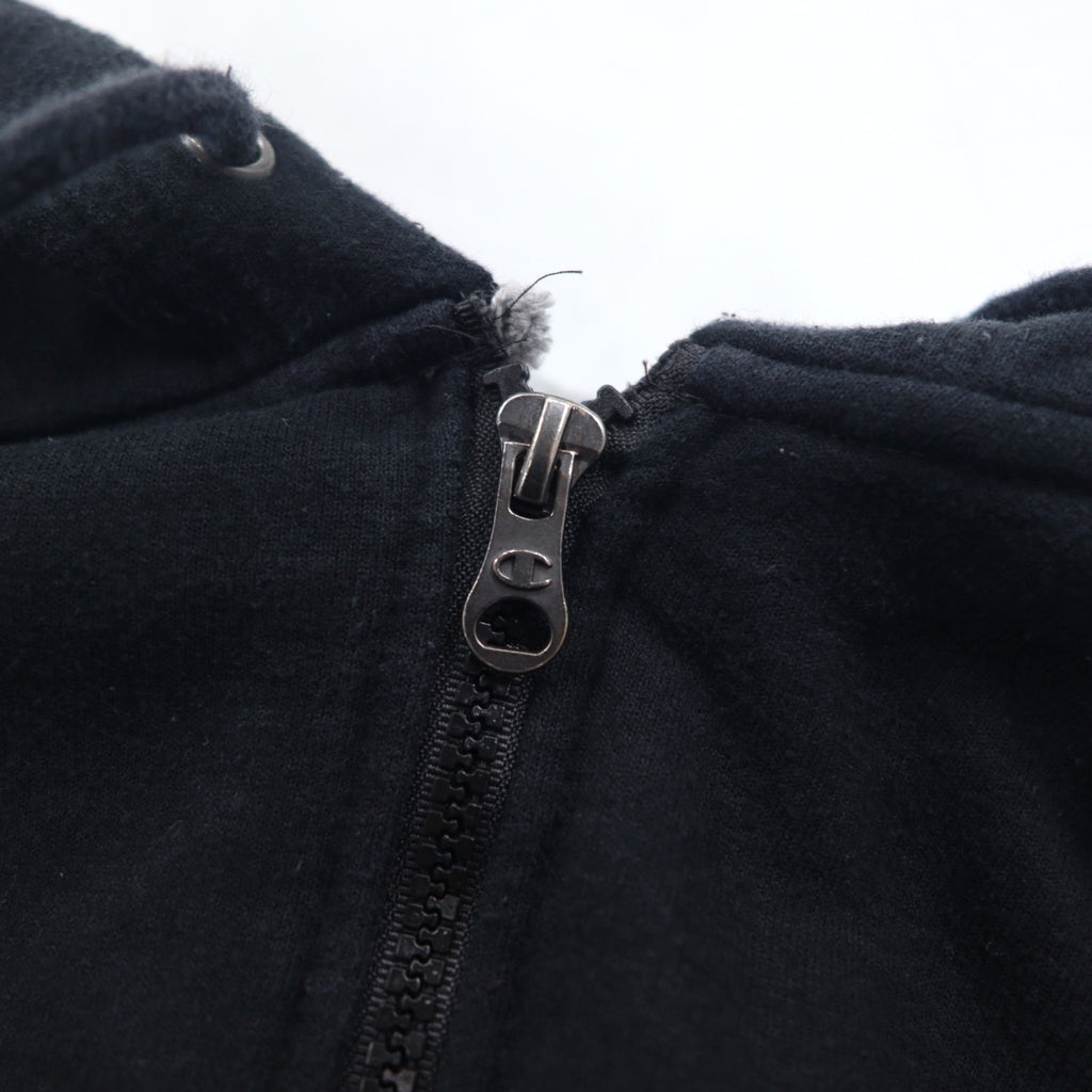 Champion Big Size Full Zip Hoodie 4XL Black One Point Logo Embroidery Made in Honduras