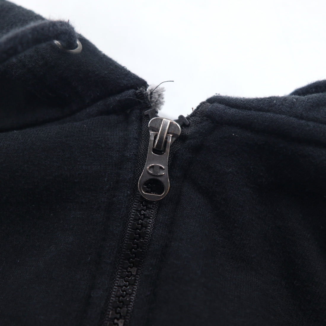 Champion Big Size Full Zip Hoodie 4XL Black One Point Logo Embroidery Made in Honduras