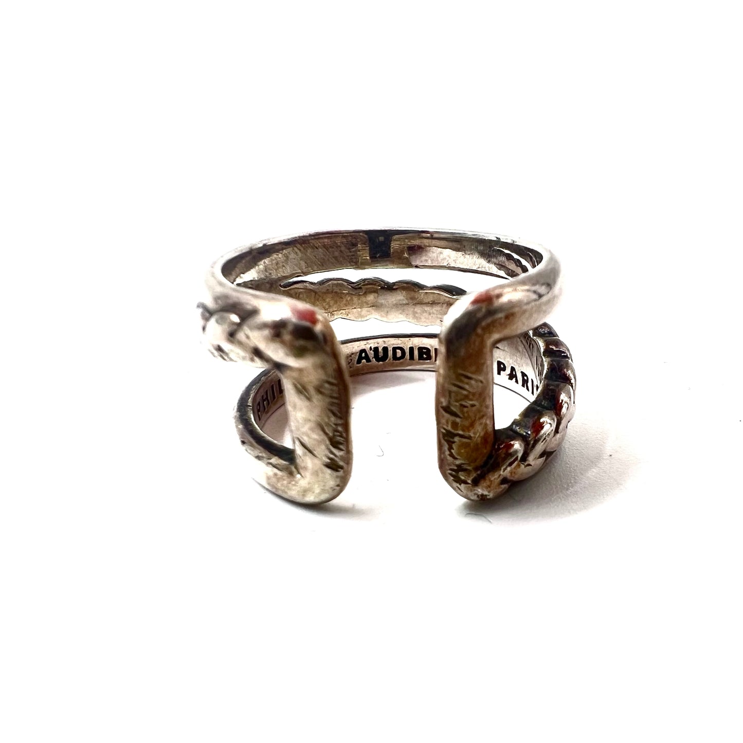 PHILIPPE AUDIBERT 3Line Combination Ring Ring Silver Fillan Right