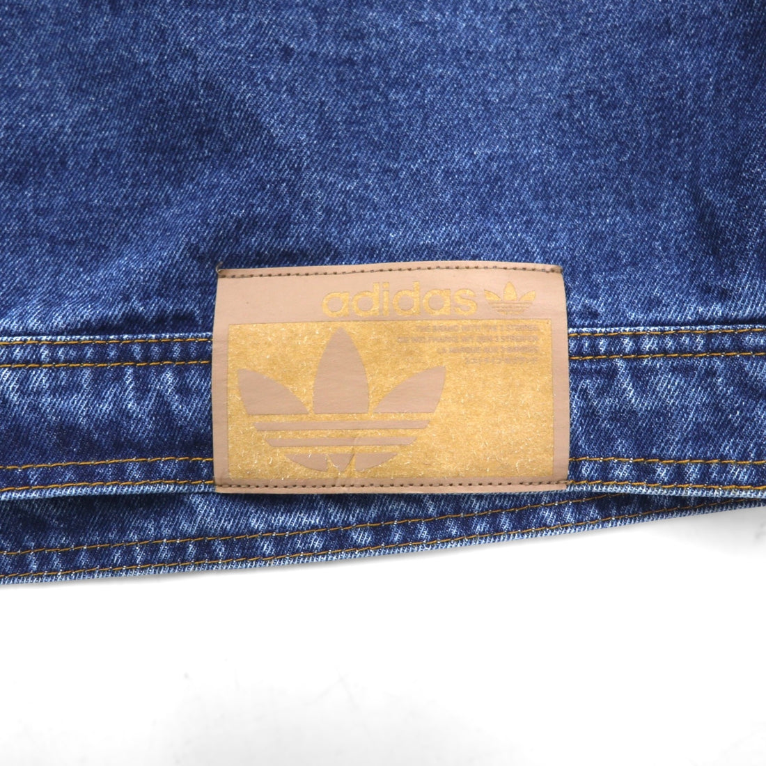 adidas originals クロップド 短丈 デニムジャケット Gジャン XL インディゴ 刺繍 ワイド IP3767  トレフォイル 3ストライプス フローラル