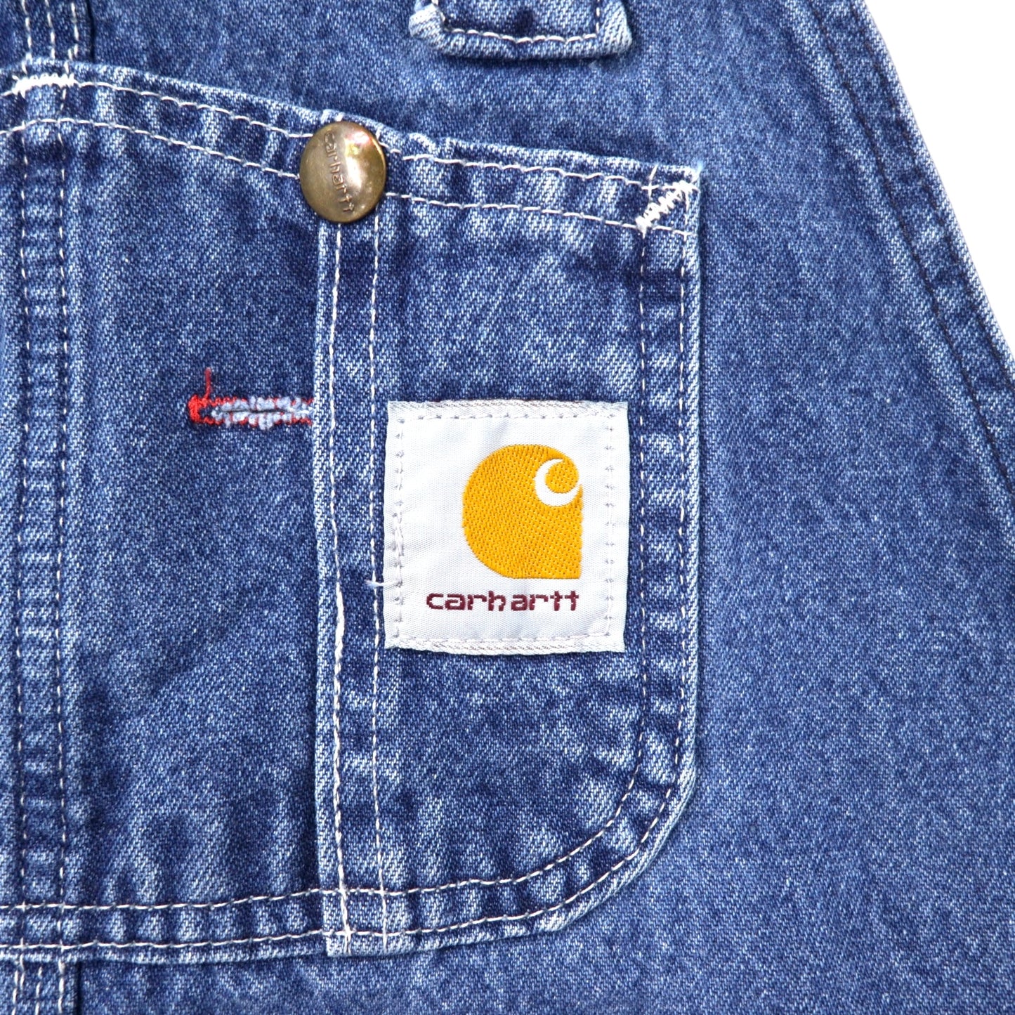 Carhartt デニム オーバーオール 32 ブルー コットン WASHED DENIM BIB OVERALL R07-DST メキシコ製