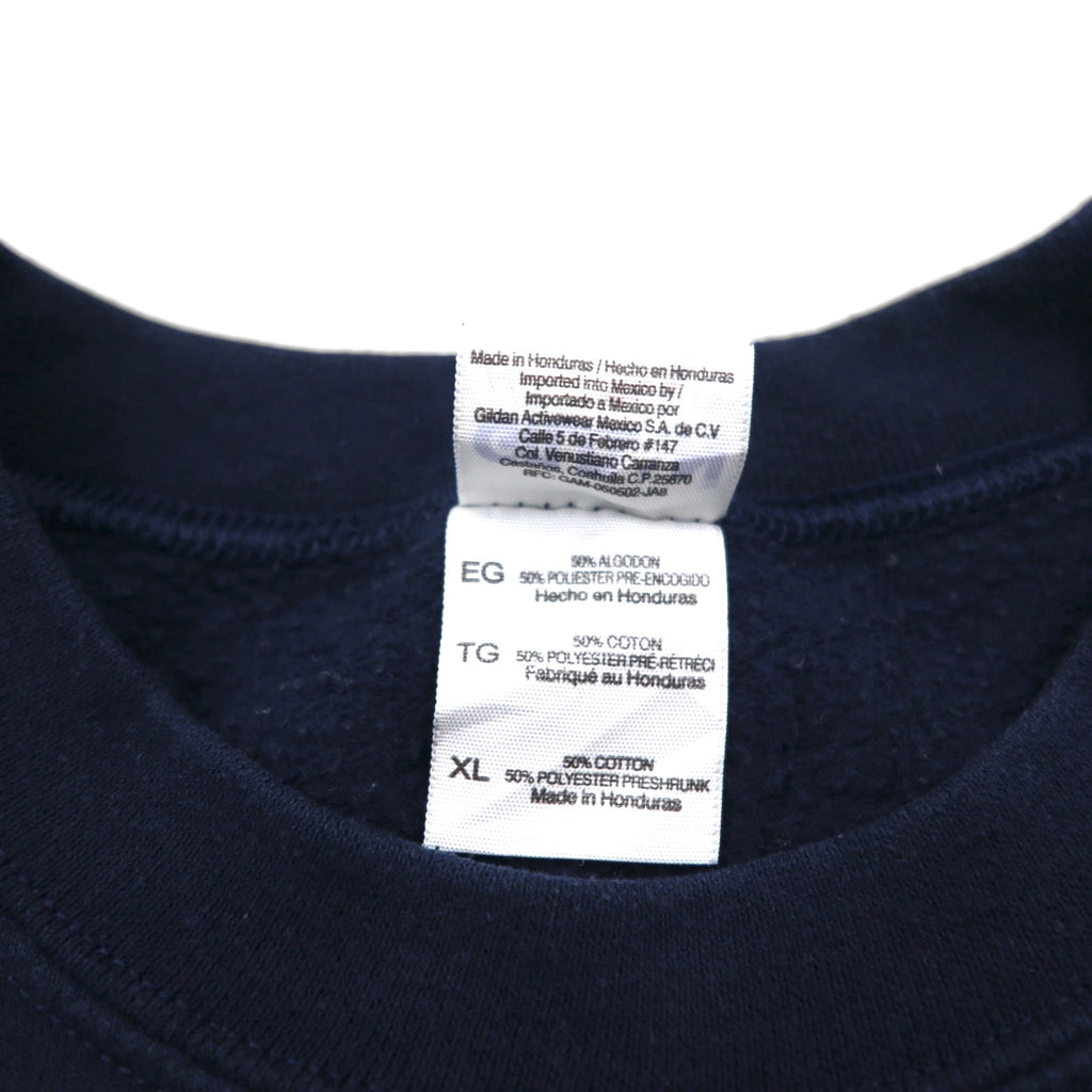 Vintage College Sweatshirt by GILDAN, College Print, Navy, Size XL, Garen