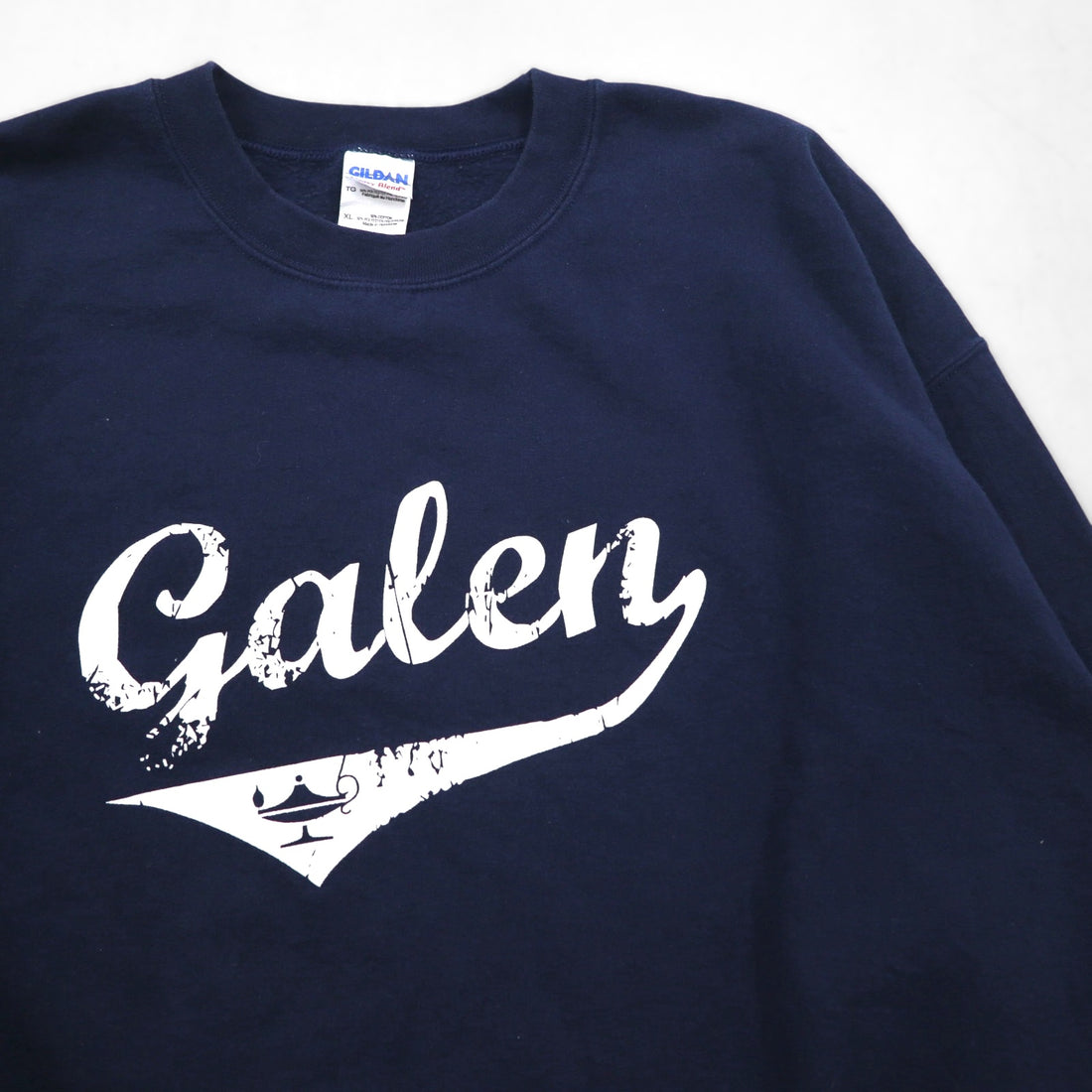 Vintage College Sweatshirt by GILDAN, College Print, Navy, Size XL, Garen