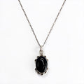 Vintage Silver 925 Black Onyx Necklace ブラックオニキス シルバーネックレス カボション ペンダント