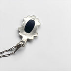 Vintage Silver 925 Black Onyx Necklace ブラックオニキス シルバーネックレス カボション ペンダント