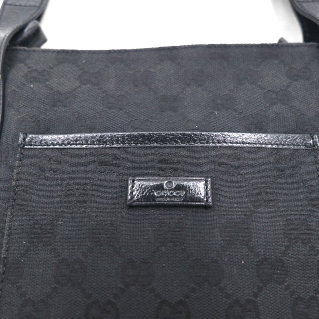 GUCCI GG Supreme Canvas Shoulder Bag Black Leather 122793 467891 Made in Italy