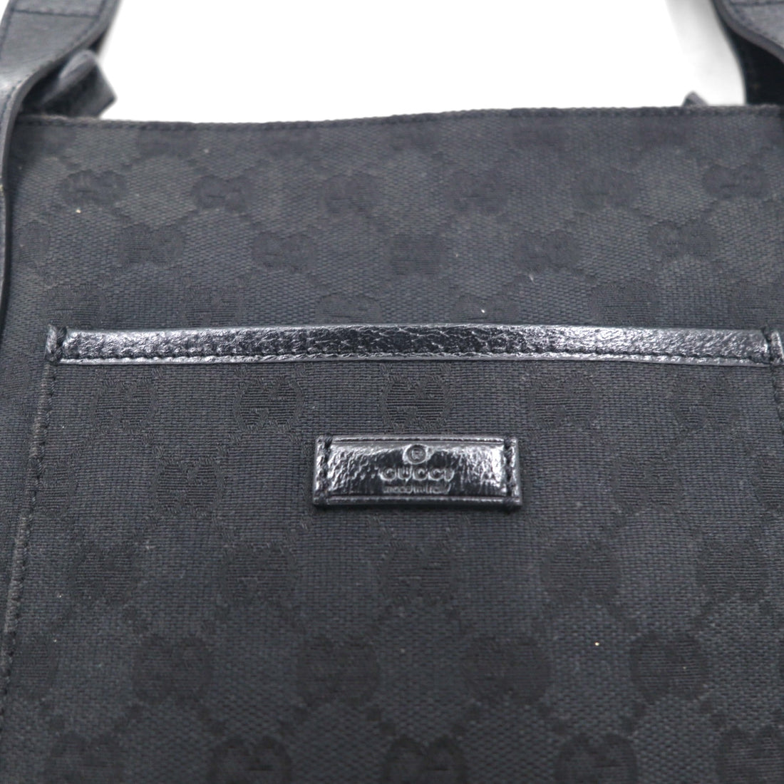 GUCCI GG Supreme Canvas Shoulder Bag Black Leather 122793 467891 Made in Italy