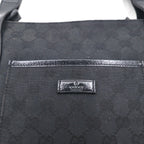 GUCCI GG Supreme Canvas Shoulder Bag Black Leather 122793 467891 Made in Italy