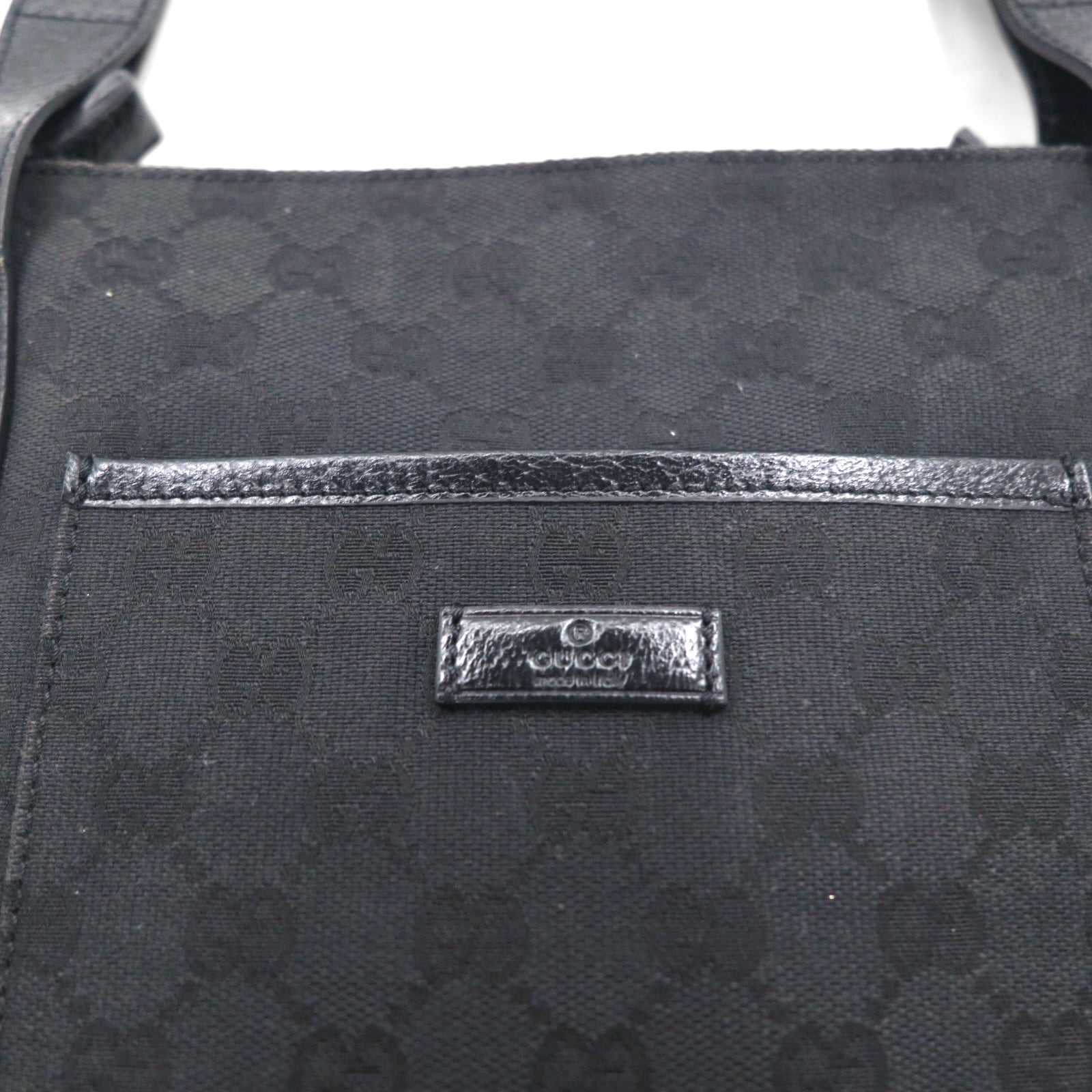 GUCCI GG Supreme Canvas Shoulder Bag Black Leather 122793 467891 Made in Italy