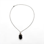 Vintage Silver 925 Black Onyx Necklace ブラックオニキス シルバーネックレス カボション ペンダント