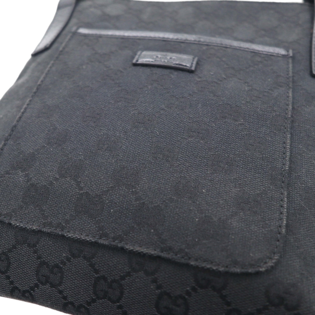 GUCCI GG Supreme Canvas Shoulder Bag Black Leather 122793 467891 Made in Italy