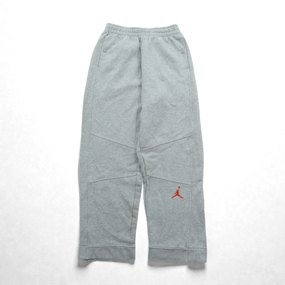 JORDAN BRAND (NIKE) Heavyweight Wide Sweatpants Jersey L Gray Slit Hem Zipper 228588-051