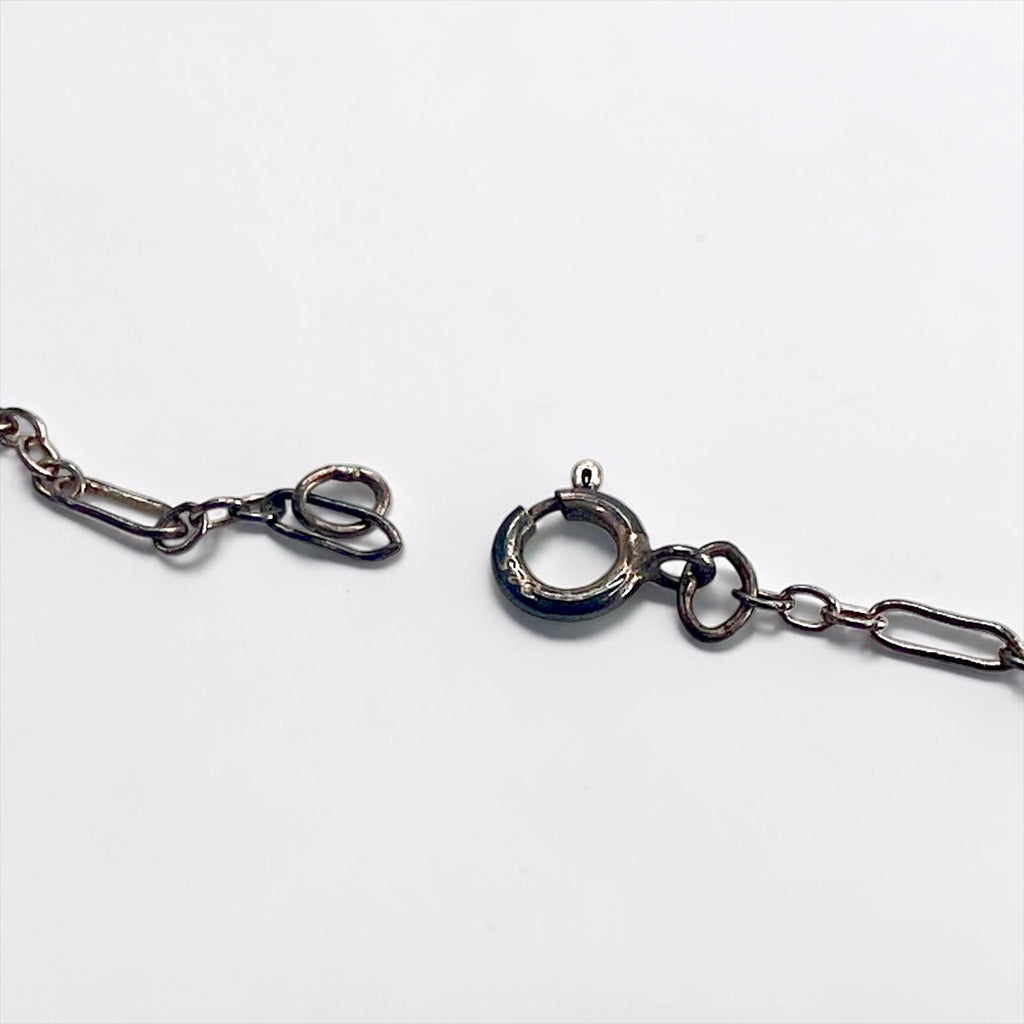 Vintage Silver 925 Black Onyx Necklace ブラックオニキス シルバーネックレス カボション ペンダント