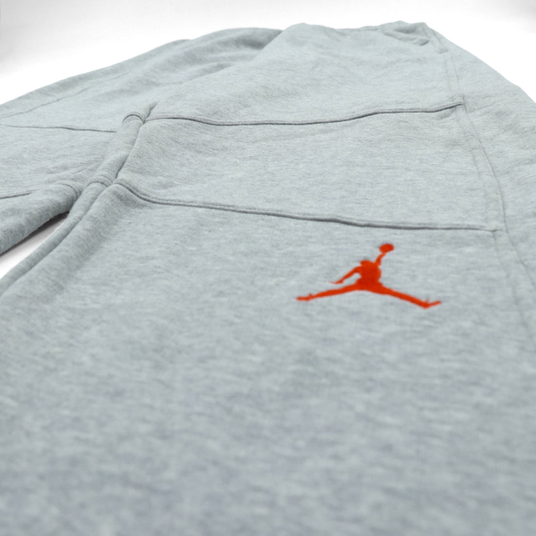 JORDAN BRAND (NIKE) Heavyweight Wide Sweatpants Jersey L Gray Slit Hem Zipper 228588-051