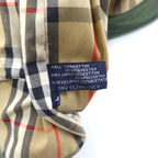 Burberrys 80s quilted jacket coat L khaki cotton polyester lining Nova check drawstring collar and sleeves corduroy