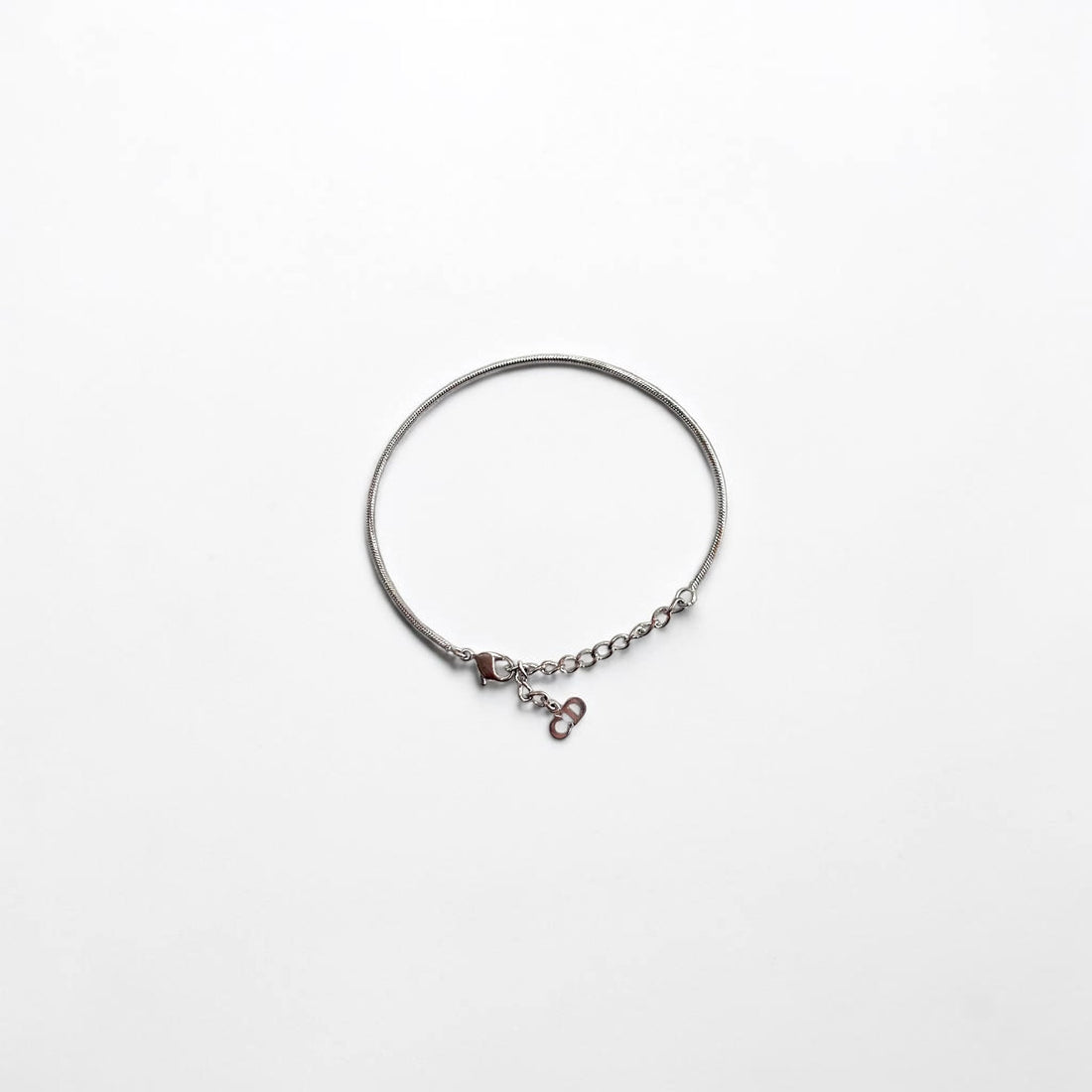 Christian Dior シルバー スネークチェーン ブレスレット CDロゴチャーム メタル