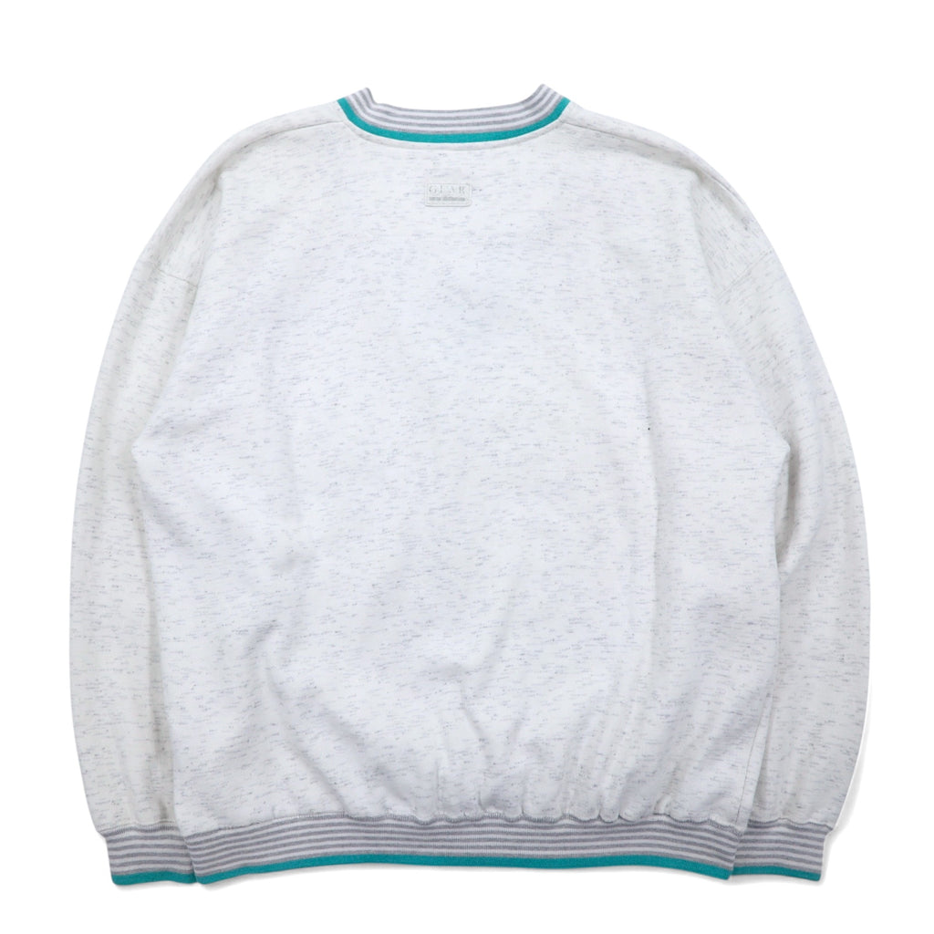 90s GEAR FOR SPORTS V-neck ribbed sweatshirt, XL, white, polyester, cotton, college print, COLUMBIA UNIVERSITY