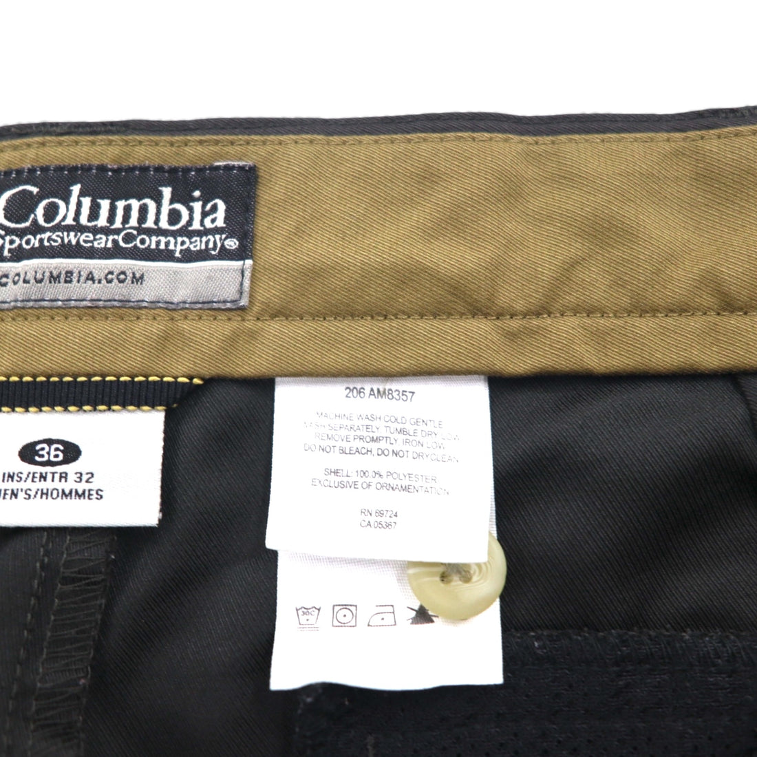 Columbia 90年代 ピーチスキン タック ワイド スラックス パンツ L ブラウン 防水 XCO AM8357  ユーティリティーポケット