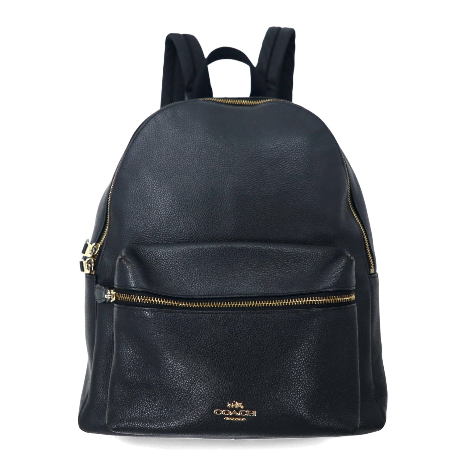 日本然リトテ-古着オンライン-COACH チャーリー バックパック リュック ブラック ペブルドレザー 牛革 CHARLIE BACKPACK IN PEBBLE LEATHER F38288-COACH Charlie Backpack Rucksack Black Pebbled Leather Cowhide CHARLIE BACKPACK IN PEBBLE LEATHER F38288