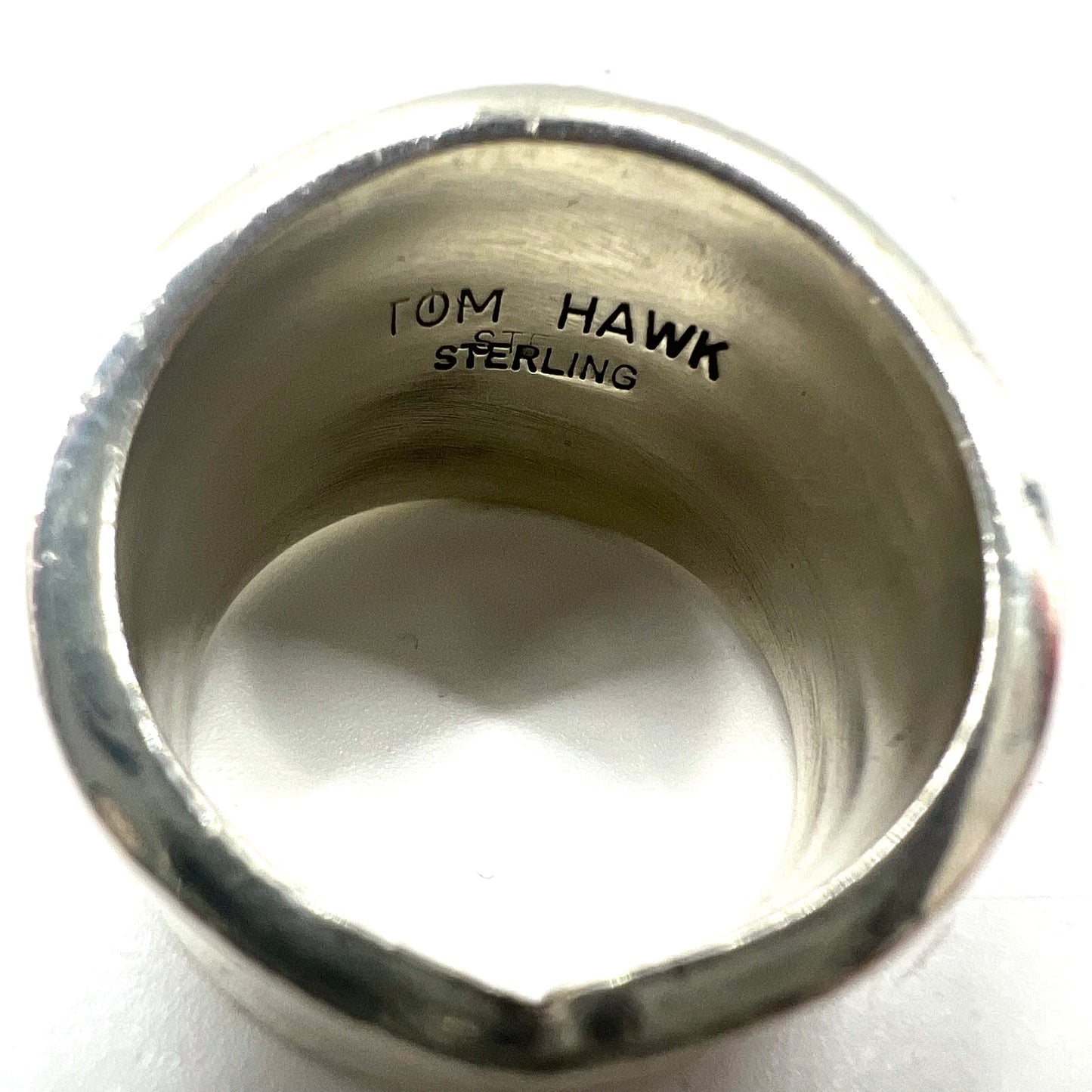 TOM HAWK ナバホ族 NAVAJO インディアンジュエリー 指輪 リング 22号 シルバー STERLING 4ライン