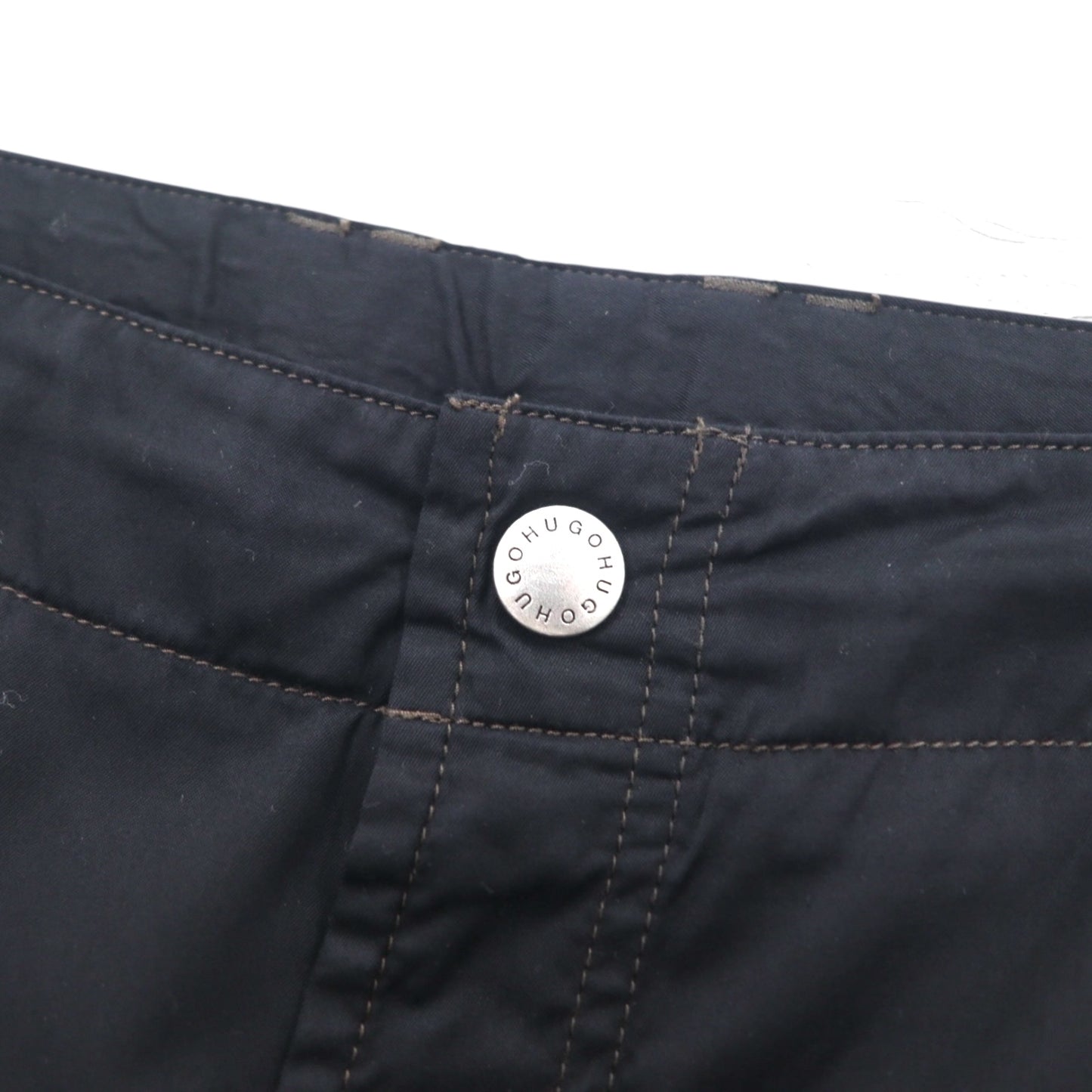 HUGO BOSS ルーマニア製 ワイド イージーパンツ 2XL ブラック ナイロン HORST