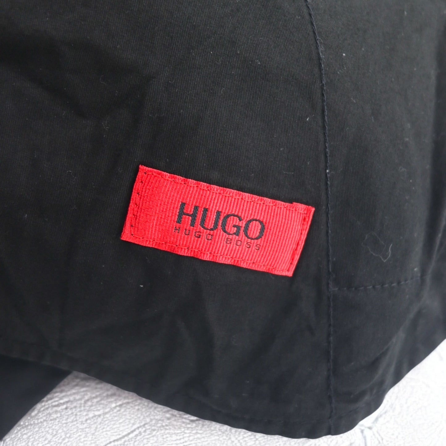 HUGO BOSS ルーマニア製 ワイド イージーパンツ 2XL ブラック ナイロン HORST