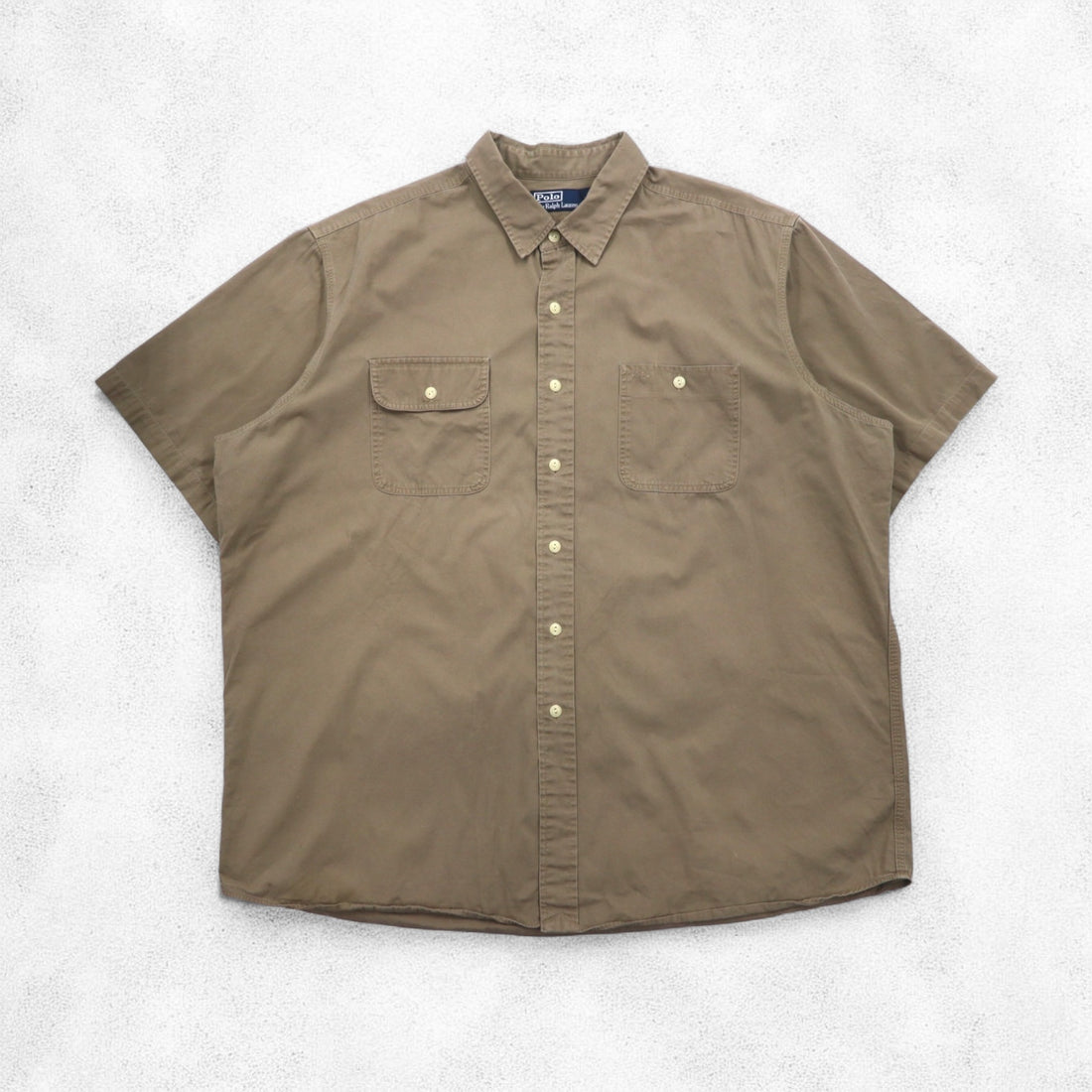 Polo by Ralph Lauren 90年代 ビッグサイズ 半袖 シャツ 2XL ベージュ コットン 胸ポケット