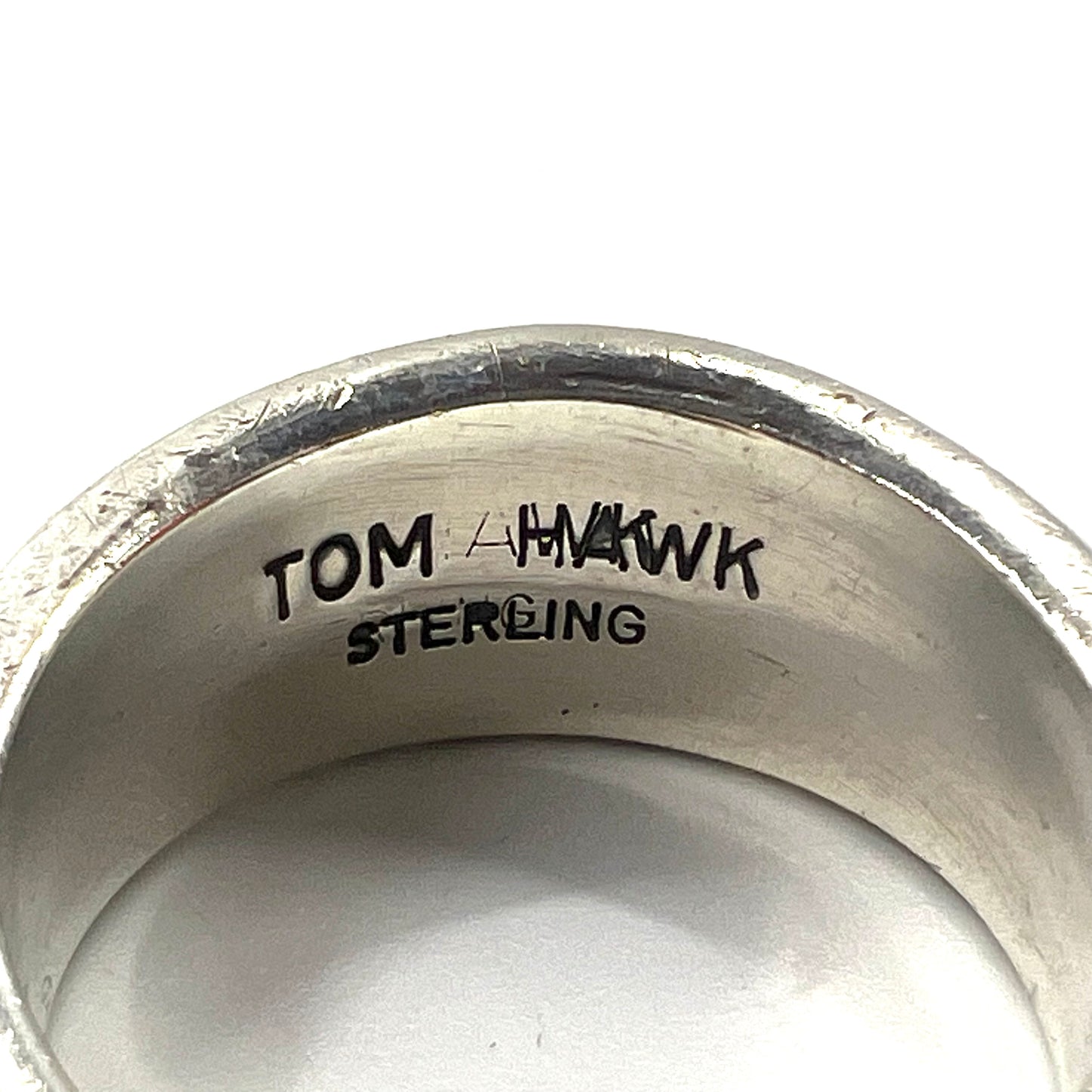 TOM HAWK ナバホ族 NAVAJO インディアンジュエリー 指輪 リング 22号 シルバー STERLING 2ライン