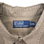 Polo by Ralph Lauren 90年代 ビッグサイズ 半袖 シャツ 2XL ベージュ コットン 胸ポケット