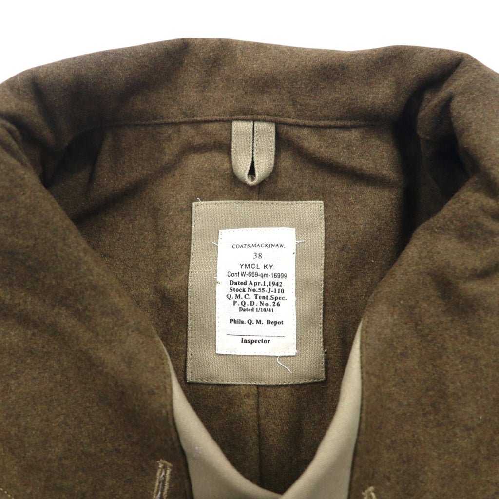 US ARMY 米軍 マッキーノコート ダブルブレスト ジープコート M ウールライニング 55-J-110 YMCL KY デッドストック 未使用品 1938年 レプリカ 復刻 ミリタリー