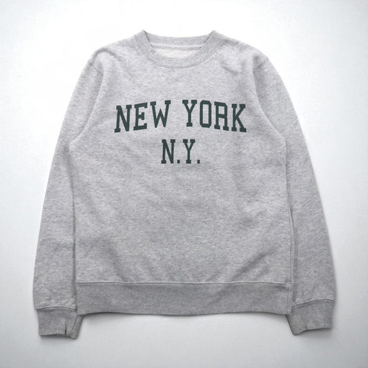 Vintage Sweatshirt NEW YORK 染み込み プリント スウェット トレーナー M グレー コットン