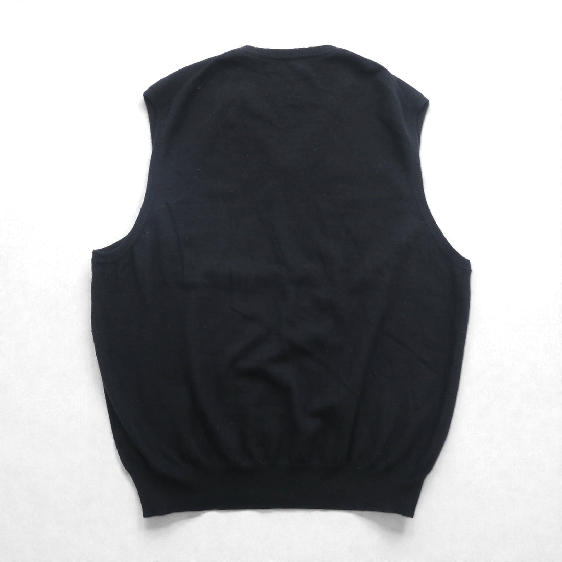 Polo Ralph Lauren 90年代 メリノウール ニット Vネック ベスト XL ブラック 羊毛 スモールポニー刺繡