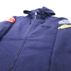 VAN -JAC- Denim Hooded Swing Top M Blue Cotton Dark Blue Logo Embroidery Patch