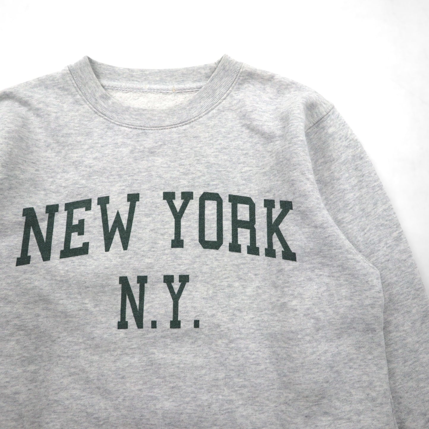Vintage Sweatshirt NEW YORK 染み込み プリント スウェット トレーナー M グレー コットン