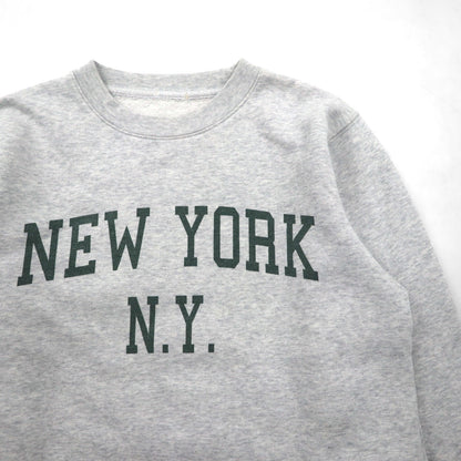 Vintage Sweatshirt NEW YORK 染み込み プリント スウェット トレーナー M グレー コットン
