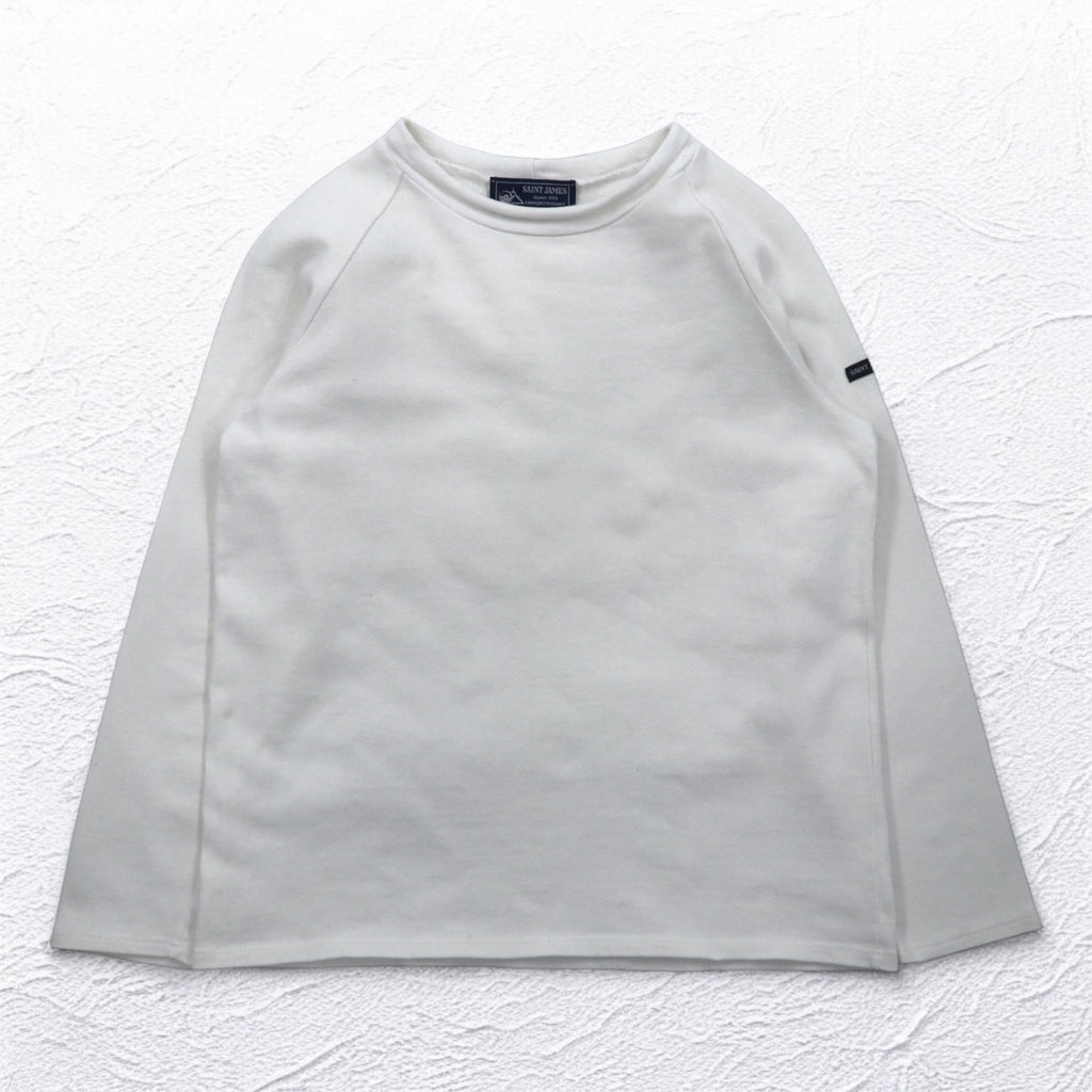 SAINT JAMES French Boat Neck Basque Shirt, Medium, White, Cotton