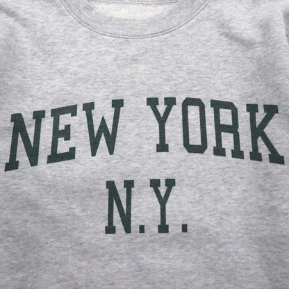 Vintage Sweatshirt NEW YORK 染み込み プリント スウェット トレーナー M グレー コットン