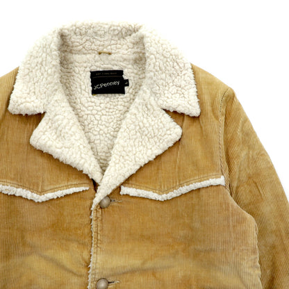 J.C.PENNEY 80年代 ヴィンテージ ランチコート コーデュロイ ジャケット L ベージュ 裏ボア シェルパ