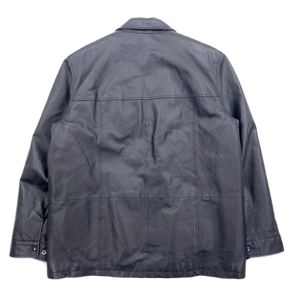 RETREAT Leather Car Coat Thinsulate INSULATION Padded Jacket L Black Leather Removable Liner